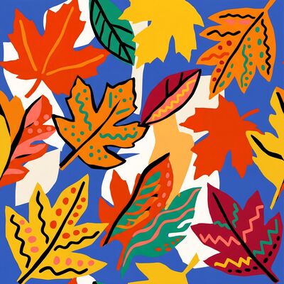 Matisse Style Autumn Leaves Canvas Painting