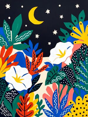 Matisse Inspired Night Garden Canvas Painting