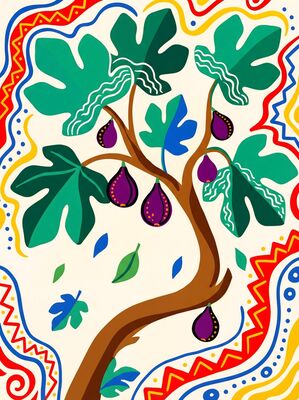Matisse Style Fig Tree Canvas Wall Art