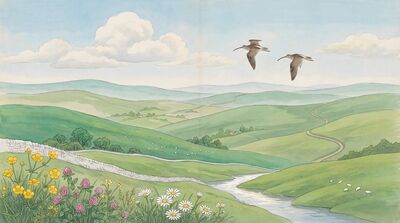 Rolling Green Hills Gentle Growth Canvas Wall Art