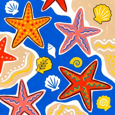 Matisse Style Starfish Collection Canvas Painting