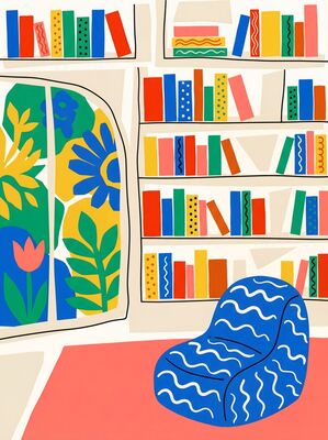 Matisse Inspired Library Window Canvas Wall Art