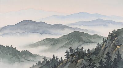 Misty Layered Mountain Ranges Canvas Wall Art