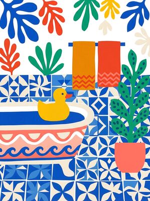 Henri Matisse Bathroom With Tiles Canvas Painting