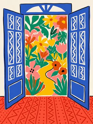 Matisse Style Garden Door Canvas Wall Art