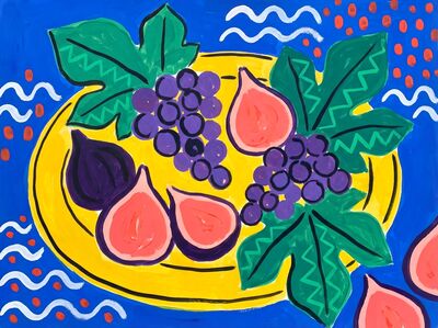 Matisse Inspired Figs and Grapes Canvas Wall Art