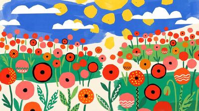 Matisse Inspired Poppy Field Canvas Painting