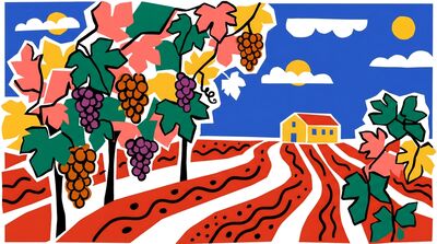 Matisse Inspired Vineyard Rows Canvas Wall Art