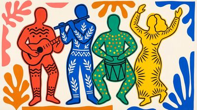 Matisse Style Musicians Quartet Canvas Painting