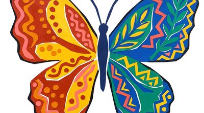 Matisse Inspired Butterfly Wings Canvas Painting