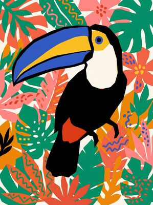Matisse Style Bold Toucan Canvas Painting