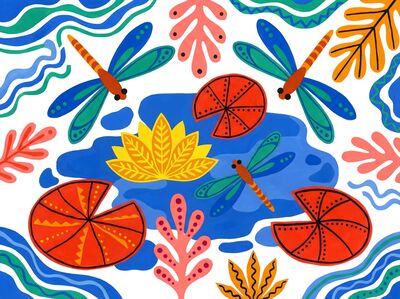 Henri Matisse Dragonfly Pond Canvas Painting