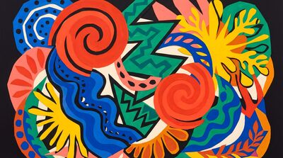 Abstract Colorful Shapes and Forms II Canvas Wall Art