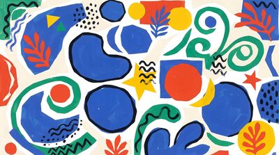 Matisse Inspired Rhythm in Blue Canvas Painting