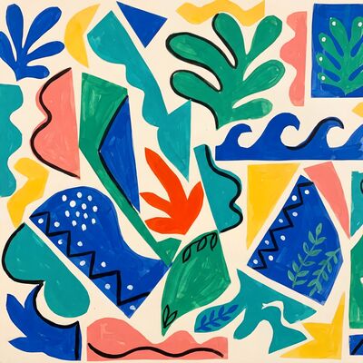 Matisse Style Cool Composition Canvas Painting