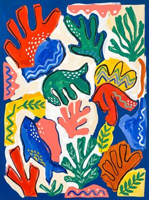 Henri Matisse Coral Abstract Canvas Wall Art