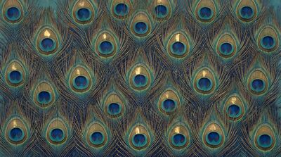 Peacock Feather Pattern Luxury Canvas Wall Art