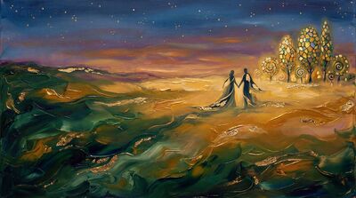 Merging Colors Romance Canvas Painting
