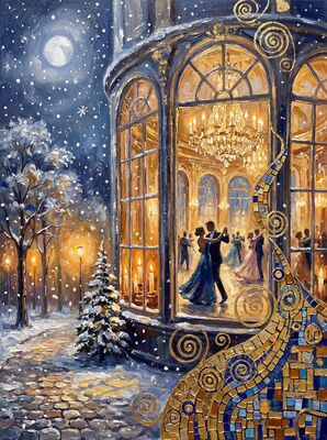 Elegant Ballroom Dancers Canvas Wall Art