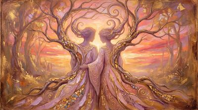 Branches Intertwined in Love Canvas Painting