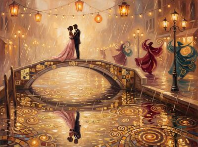 Venice Gondola Moonlight Romance Canvas Wall Art