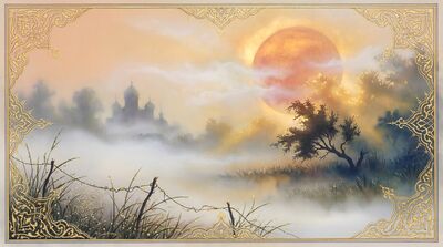 Sun Burning Through Morning Mist Canvas Painting