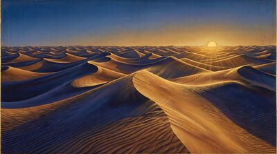 Desert Dunes Dramatic Sunrise Canvas Wall Art