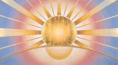 Abstract Geometric Modern Sunrise Canvas Wall Art