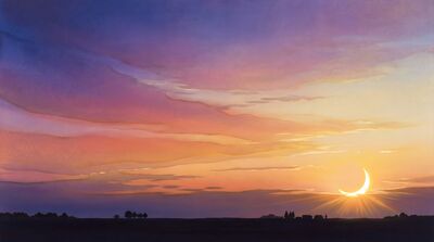 Ultra Wide Horizon Limitless Sunrise Canvas Painting