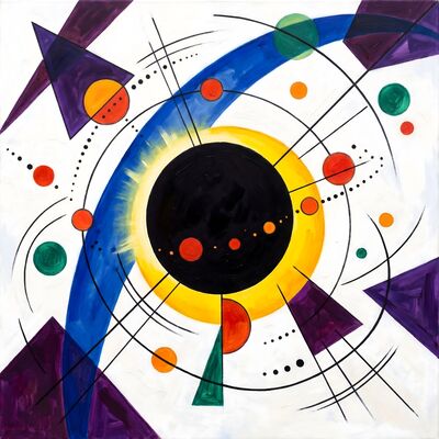 Eclipse Geometry Abstract Canvas Painting