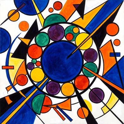 Circle Compression Abstract Canvas Wall Art