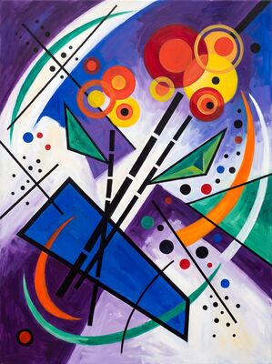 Geometric Bouquet Abstract Canvas Painting