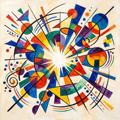 Geometric Explosion Abstract Canvas Painting