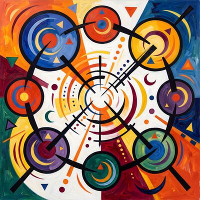 Drum Circle Abstract Canvas Wall Art