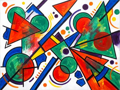 Complementary Clash Abstract Canvas Wall Art