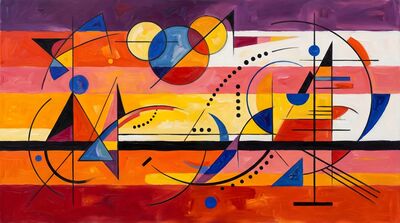 Sunset Palette Abstract Canvas Painting