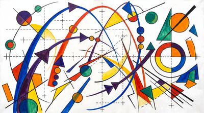 Trajectory Map Abstract Canvas Painting
