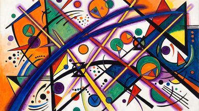 Tensioned Strings Abstract Canvas Wall Art