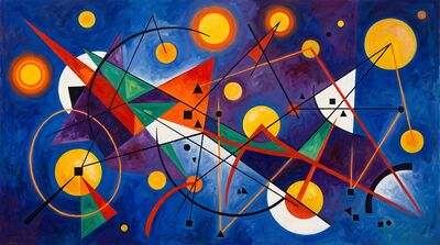 Line Constellation Abstract Canvas Wall Art