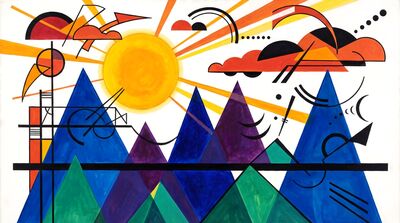 Mountain Geometry Abstract Canvas Painting