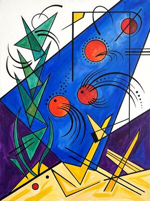 Underwater Geometry Abstract Canvas Wall Art