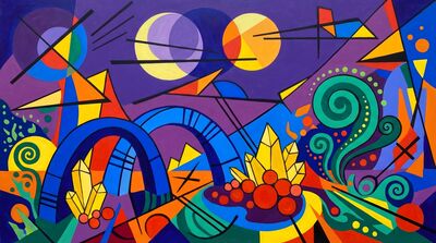 Planetary Surface Abstract Canvas Painting