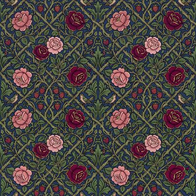 William Morris Rose Trellis Canvas Wall Art