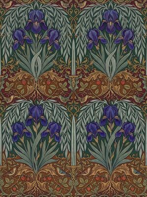 William Morris Iris and Willow Canvas Wall Art