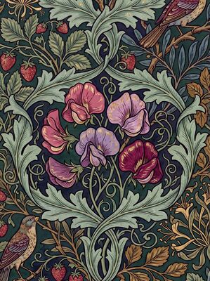 William Morris Sweet Pea Tendril Canvas Painting