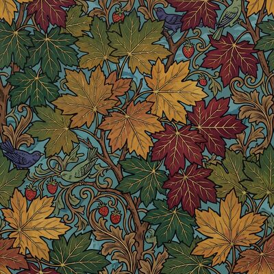 William Morris Maple Canopy Leaf Canvas Wall Art