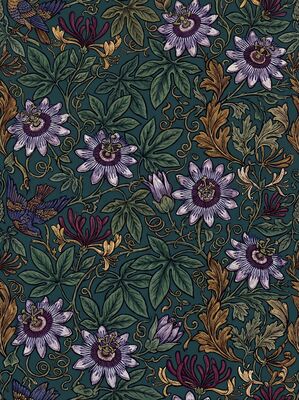 William Morris Passionflower Vine Canvas Wall Art