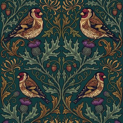 William Morris Goldfinch and Thistle Canvas Painting