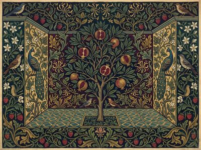 William Morris Pomegranate Garden Canvas Painting