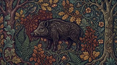 William Morris Boar in Thicket Canvas Painting
